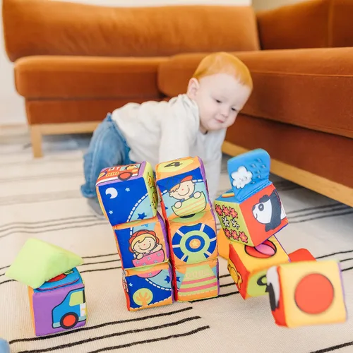 Vista 5 de Melissa & Doug K 's Juego de bloques blandos para combinar y construir para niños