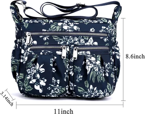 Vista 3 de Bolso de hombro para mujer, con múltiples bolsillos, bolso cruzado con asa superior