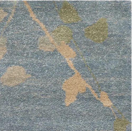 Vista 3 de Martha Stewart Collection by SAFAVIEH MSR5536B - Alfombra decorativa de lana enrejada de 2 pies 6 pulgadas x 4 pies 3 pulgadas, azul/cuarzo MSR5536B