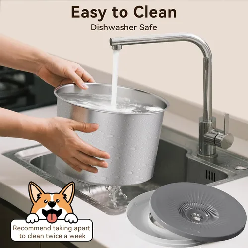 Vista 6 de Tazón de agua para perros sin derrames de 4.5L, juego de cuencos Comedero de gran capacidad, a prueba de salpicaduras, con alfombrilla B-Negro