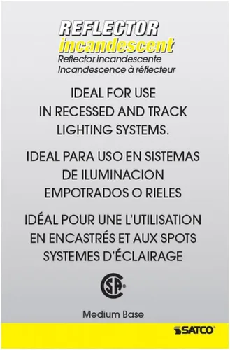Vista 4 de Satco Reflector incandescente 40R14, 40W E26 R14 Stubby, bombilla transparente