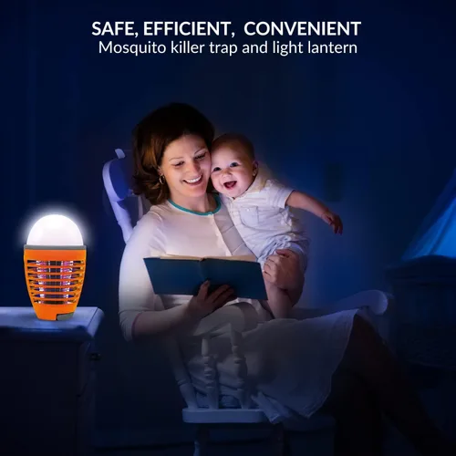 Vista 4 de Himalayan Glow Bombilla eléctrica 2 en 1 para exterminador de insectos, linterna de campamento al aire libre recargable con exterminador