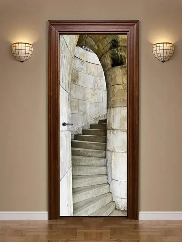 Vista 19 de artfanke Adhesivo de puerta 3D Despegable y pegable 76.95 cm x 200 cm - Envolturas de puerta autoadhesivas Murales Papel tapiz - Habitación