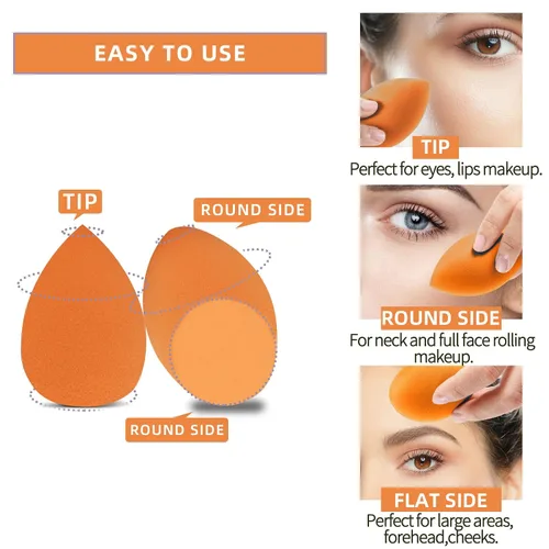 Vista 4 de Esponja de maquillaje – Juego de 12 esponjas de maquillaje con soporte para esponja de base de belleza, impecable para líquidos, crema y polvo
