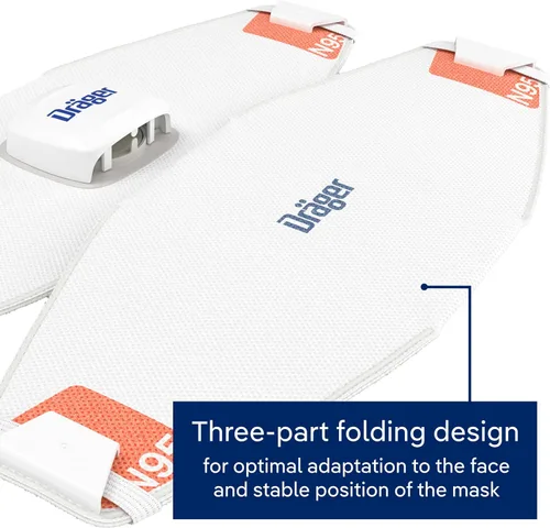 Vista 5 de Dräger X-plore 1950 N95 respirator mask NIOSH-approved respirator mask for construction, DIY, home improvement