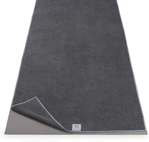 Vista 10 de Gaiam Toalla de microfibra para esterilla de yoga, toalla de yoga para yoga caliente (68 pulgadas de largo x 24 pulgadas de ancho), sombra azul