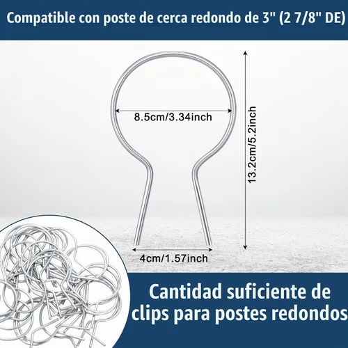 Vista 2 de Hicarer 200 piezas de amarres de cerca giratorios de 2-7/8" DE de acero galvanizado preformado calibre 9 con mandril de taladro herramientas