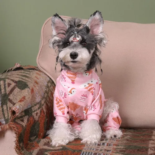 Vista 9 de CuteBone Pijama Térmico para Perro con Cuello de Tortuga, Abrigo Navideño de Forro Polar – Ropa Suave y Acogedora de Cuello Alto para Perros