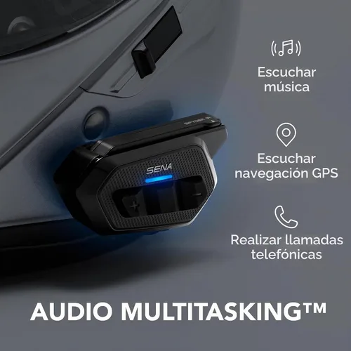 Vista 4 de Sena - Sistema de comunicación de malla para motocicleta de perfil bajo, paquete doble, color negro, 2
