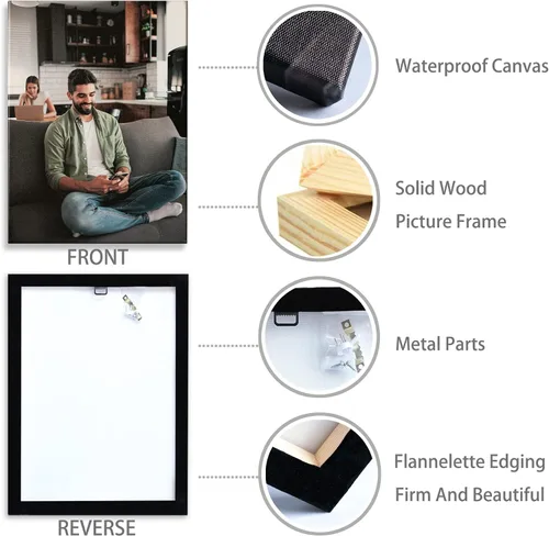 Vista 5 de YK artwood Lienzo Personalizado Subir Imágenes 12x16 pulgadas - Impresiones de Lienzo Personalizadas con Tus Fotos - Cuadros de Lienzo