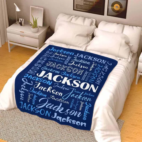 Vista 6 de Manta personalizada, 20 colores para niño y niña, manta con nombre personalizado para niños y adultos, manta de Navidad para niños y niñas