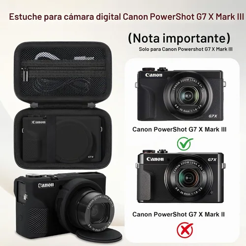 Vista 2 de Elonbo Estuche de transporte para cámara digital Canon PowerShot G7X Mark Negro