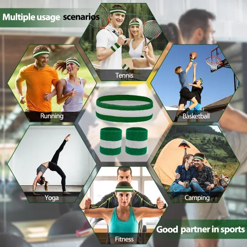 Vista 5 de Diademas de entrenamiento, diademas deportivas y al aire libre, accesorios de gimnasio, diadema que absorbe la humedad, bandas para el sudor