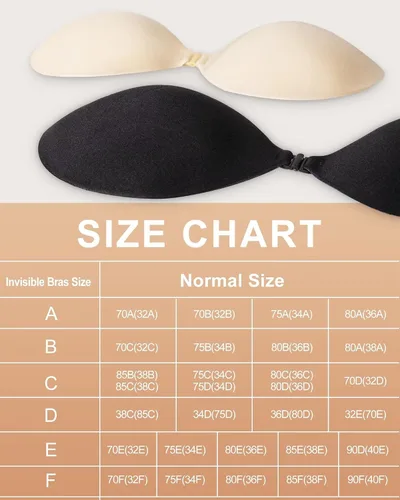 Vista 7 de Brasier adhesivo push up para mujer, 2 pares, brasier de elevación invisible adhesivo, brasier sin tirantes sin espalda para vestido con empanadas
