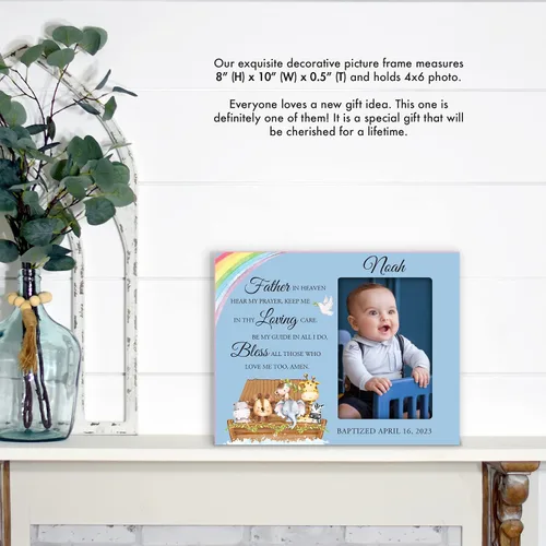Vista 2 de LifeSong Milestones Marco de fotos de bautismo, regalos de bautismo personalizados para niñas, niños, padrinos, regalos de baby shower, recuerdos