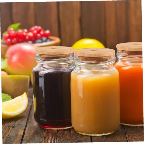 Vista 4 de 2 unids 8 unids Tarro de tapa de bambú Tarro Cubierta de sellado Cubiertas de bambú Tapa de botella para sellador de botellas de vidrio para sellar s