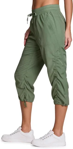 Vista 4 de RBX Active - Pantalón capri de cuerpo ligero y tejido elástico con cordón, moda para la mujer
