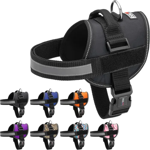 Vista 24 de Dogline Arnés para perro, chaleco reflectante ajustable sin tirones con asa para caminar, entrenar, transpirable, arnés sin estrangulamiento