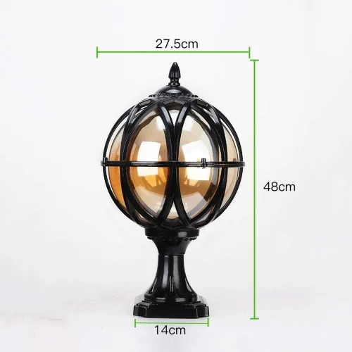 Vista 2 de AXTIES Luz de poste al aire libre, lámpara de pilar para jardín, villa, paisaje, farol de aluminio para exteriores, lámpara de columna de calle