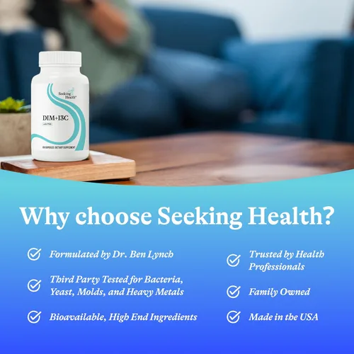 Vista 6 de Seeking Health DIM e I3C - Apoya el metabolismo hepático saludable de estrógeno - Fórmula con DIM e I3C para apoyar una respuesta celular saludable