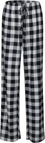 Vista 6 de YUTANRAL Pantalones de pijama para mujer, holgados, de cintura alta, pierna ancha, cómodos, informales, modernos, estampados, con bolsillos
