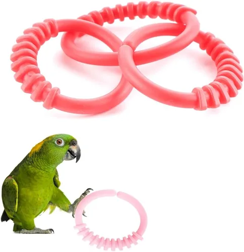 Vista 3 de 24 piezas de juguete para masticar pájaro loro plástico gran enlace DIY jaula accesorios