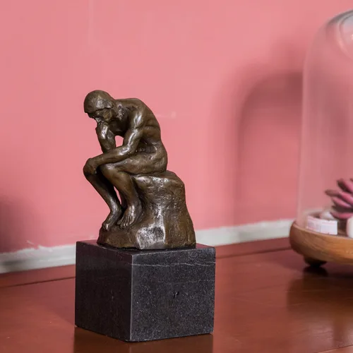 Vista 9 de Rodin The Thinker Statue TPE-185 - Estatuas de bronce para decoración del hogar, 5 piezas