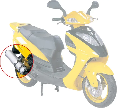 Vista 3 de Minho Silenciador de escape para motocicleta, tubo silenciador apto para scooter chino GY6 ciclomotores Jonway 125CC 150CC