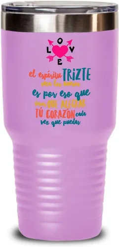 Vista 4 de Regalo para hija Taza de Cafe para hermana Perfecto regalo para graduados, profesionales y estudiantes Vaso con afirmaciones positivas, Azul