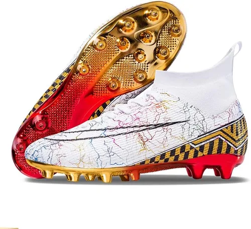 Vista 4 de LIULIULIFE Tacos de fútbol para hombre, zapatos de fútbol para entrenamiento profesional para jóvenes, zapatos deportivos para hombre, zapatos