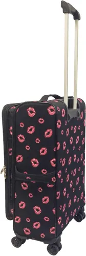 Vista 2 de Betty Boop Juego de equipaje con tamaño de transporte. 20", 24", 28", 3 piezas por juego. Ruedas giratorias. Expandible, ligero, Betty Leg-up