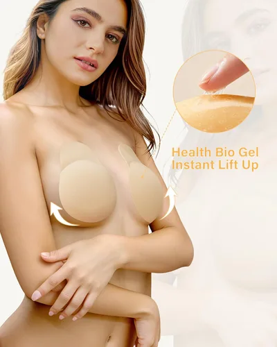 Vista 2 de Brasier adhesivo, brasier adhesivo sin espalda, calcomanías para pezones con elevación, sujetadores para mujeres