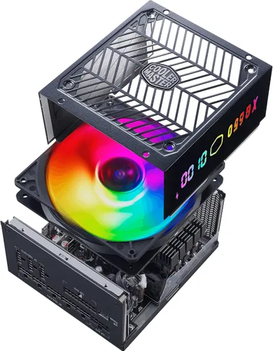 Vista 14 de Cooler Master XG650 Plus Platinum ARGB totalmente modular, 650W, panel de visualización de información incorporado, ventilador silencioso ARGB 5.315