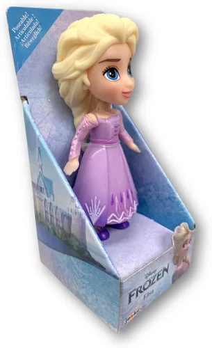 Vista 2 de Amarina Empaquetado en caja transparente para regalo, mini muñeca de 3.5 pulgadas, elige entre los 14 personajes de Frozen de estilo (ELSA Lila)