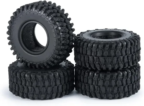 Vista 9 de RC-Hub - 4 neumáticos de goma de 1.0 pulgadas para 1/24 Axial SCX24 90081 AXI00001 AXI00002 RC Crawler Car (1.969 in)