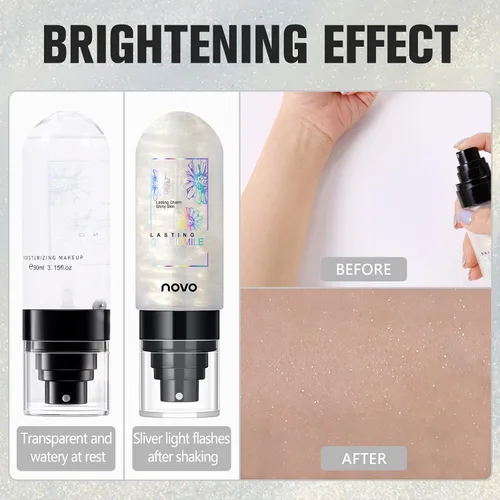 Vista 5 de UCANBEMAKEUP Dewy Spray fijador de maquillaje con acabado brillante, hidratante e iluminador para el rostro, ligero y duradero, fijación