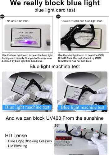 Vista 3 de OCCI CHIARI Gafas de filtro de luz azul para mujer, gafas de pantalla azul para computadora y moda (Demi, 0)
