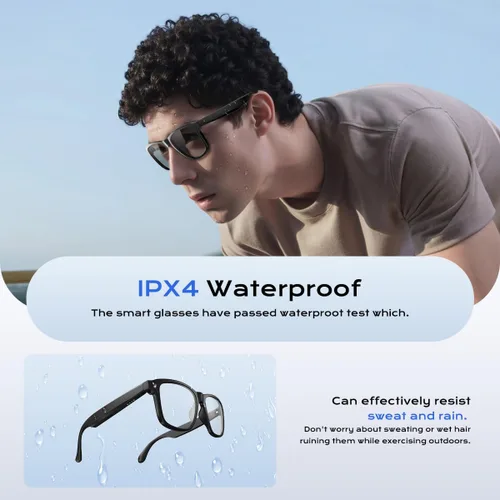 Vista 4 de Gafas de sol Bluetooth para mujer, lentes de sol fotocrómicas con luz azul, lentes de audio inteligentes para mujeres y hombres, micrófono y Lente