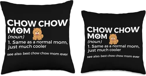 Vista 3 de Chow Chow Lover Apparel Best Mom Ever Definition Funny Chow Dog Throw Pillow, 18x18, Multicolor