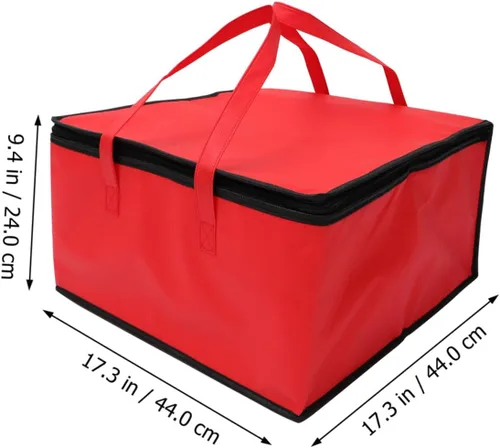 Vista 2 de Bolsa de comida aislada para pizza, bolsa de gran capacidad, reutilizable, calentamiento, catering, restaurantes, transporte para alimentos
