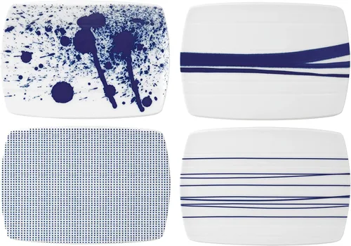 Vista 10 de Royal Doulton Pacific Dots Set de vajilla de porcelana., juego de 6 platos, Azul
