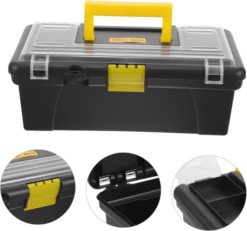 Vista 8 de Caja de herramientas multiusos para coche y hogar Electricista con organizador de tornillos de gran capacidad y piezas de hardware, contenedor