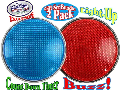 Vista 3 de Matty's Toy Stop Luces y sonidos electrónico 3 modos rojo y azul juego de respuesta zumbador y temporizador de cuenta regresiva paquete de regalo