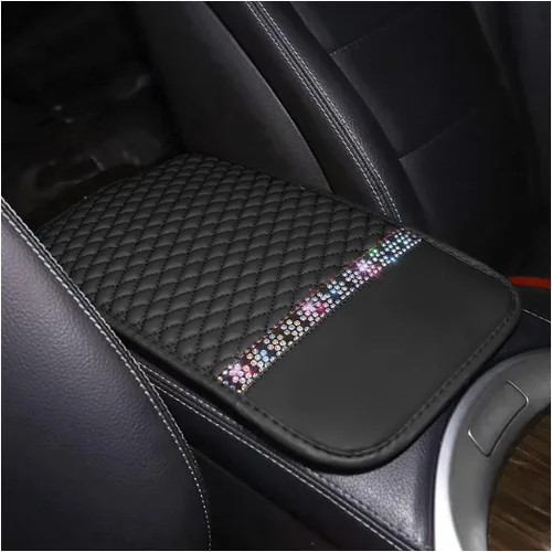 Vista 7 de Funda de Cuero Brillante para Consola Central de Automóvil, Protector de Consola Central de Automóvil con Diamantes de Imitación de Cristal