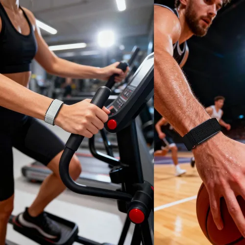 Vista 7 de Correa de nailon en bucle compatible con Amazfit Helio, correa de muñeca deportiva transpirable con cierre de gancho y bucle y diseño cubierto
