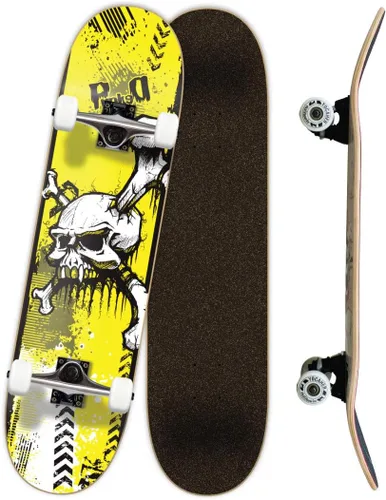 Vista 10 de Yocaher Skull Series Pro Complete Skateboard for Beginners & Teens - 7.75” x 31” Double Kick Concave Maple Wood Deck, ABEC-9 Bearings, 54mm Wheels