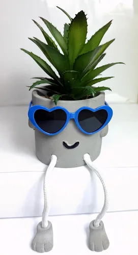 Vista 13 de Zen Home Lindas plantas falsas para estante - Mini plantas suculentas - Pequeñas plantas artificiales para decoración de estantes - Plantas de Oso