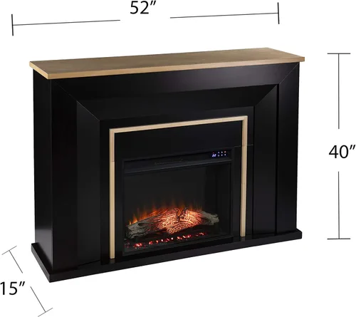Vista 3 de SEI Furniture Cardington - Chimenea eléctrica, color negro y natural