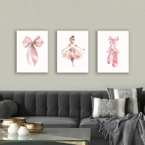 Vista 6 de Redland Art Juego de arte de pared en lienzo decorativo de ballet de 11.5 x 15 pulgadas, adorna las habitaciones de los niños o estudios de ballet