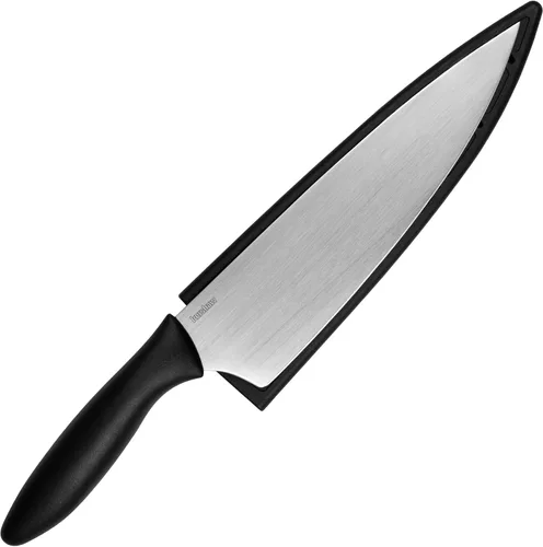 Vista 5 de Kershaw Cuchillo de chef de 8 pulgadas, negro, hoja de borde liso de acero inoxidable de 8 pulgadas, funda incluida, mango cómodo, cuchillo de chef